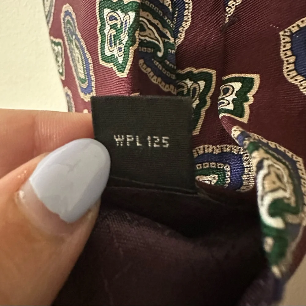 Christian Dior Monsieur Men’s Paisley Tie Made‎ In USA Maroon